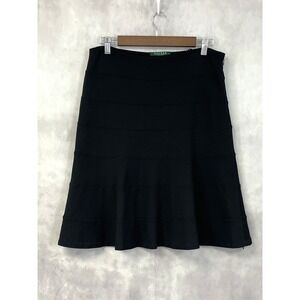 Ralph Lauren LRL Skirt Women 6P Black Tiered Stretch Flared Minimal Preppy Luxe